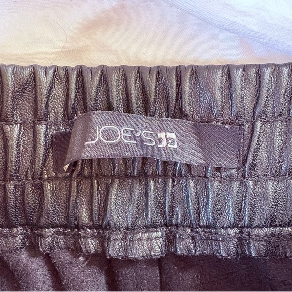 Joe’s Vegan Faux Leather High Rise Joggers Black‎ S Smoked Pants Grunge - Picture 6 of 11
